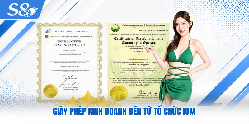 Giấy phép kinh doanh đến từ tổ chức IoM